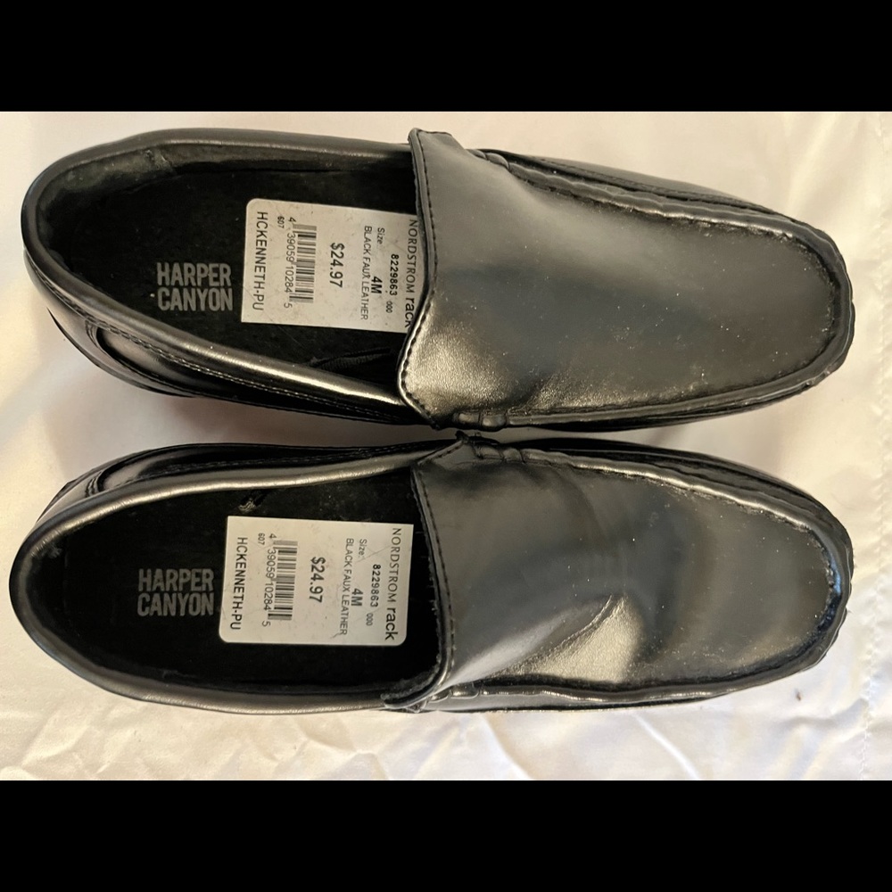 Kids faux leather dress shoes